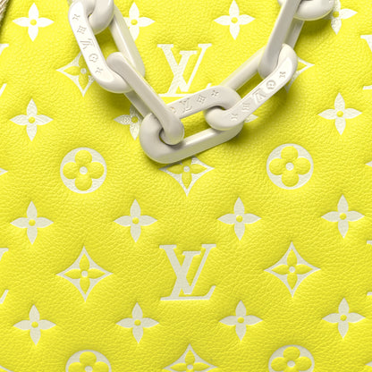 Louis Vuitton Calfskin Embossed Monogram LV Match Coussin PM Fluorescent Yellow 9 of 11