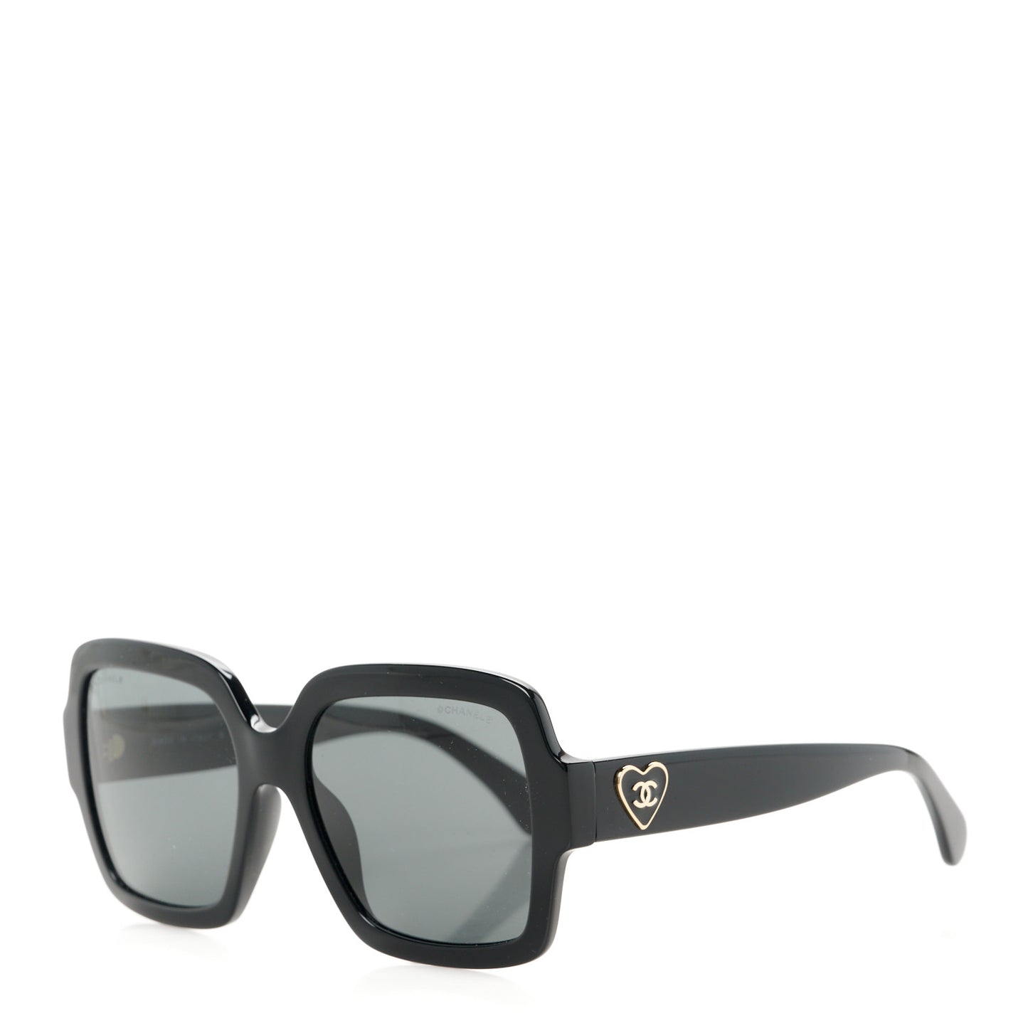 Acetate Square Heart Sunglasses 5479-A Black