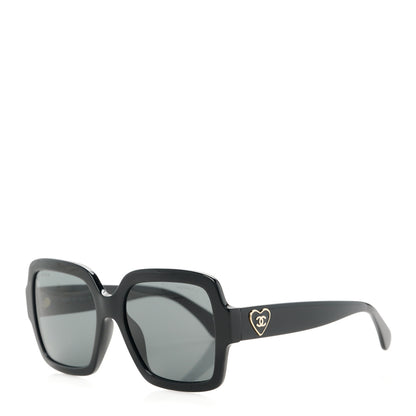 Chanel Acetate Square Heart Sunglasses 5479-A Black 1 of 8