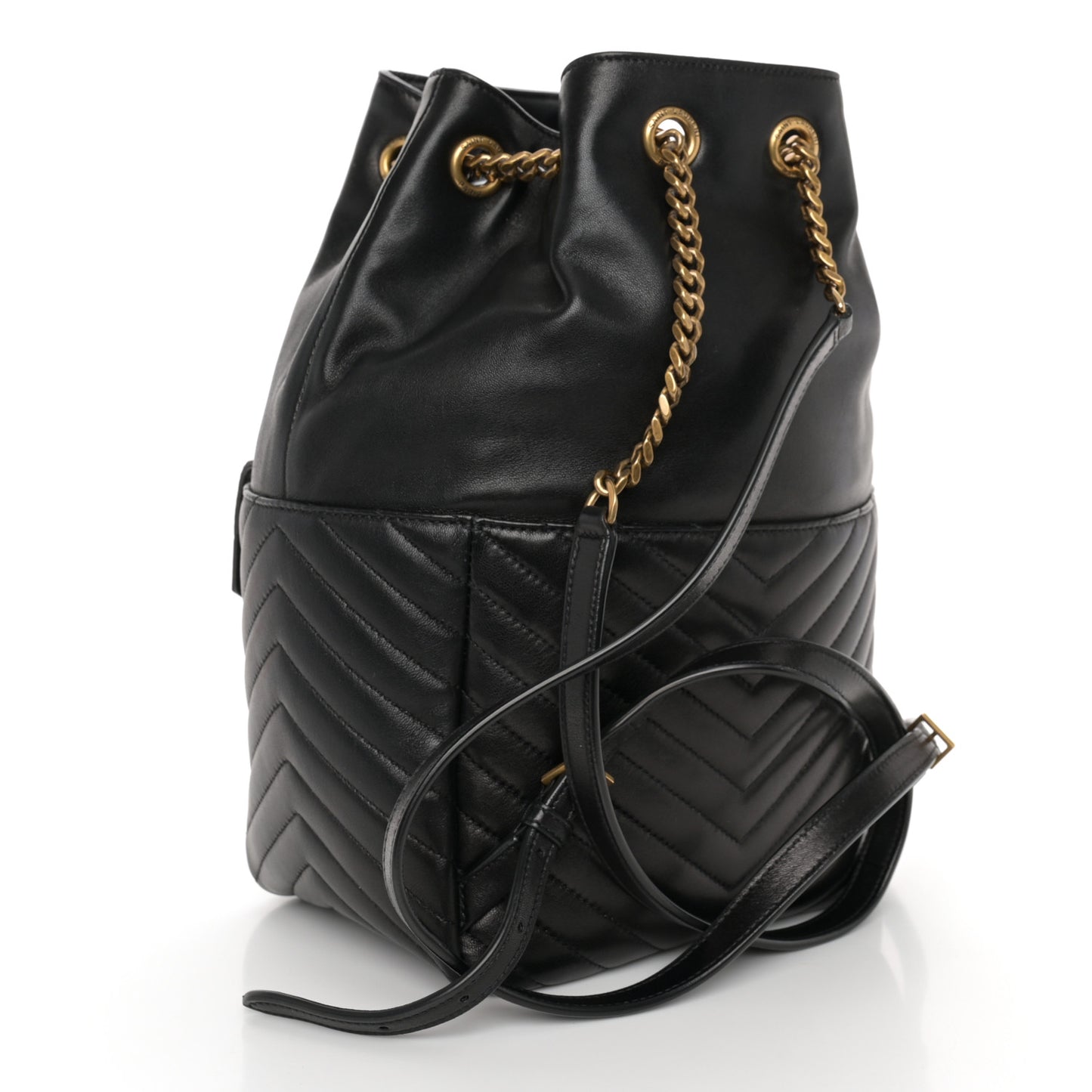 Lambskin Matelasse Monogram Joe Backpack Black