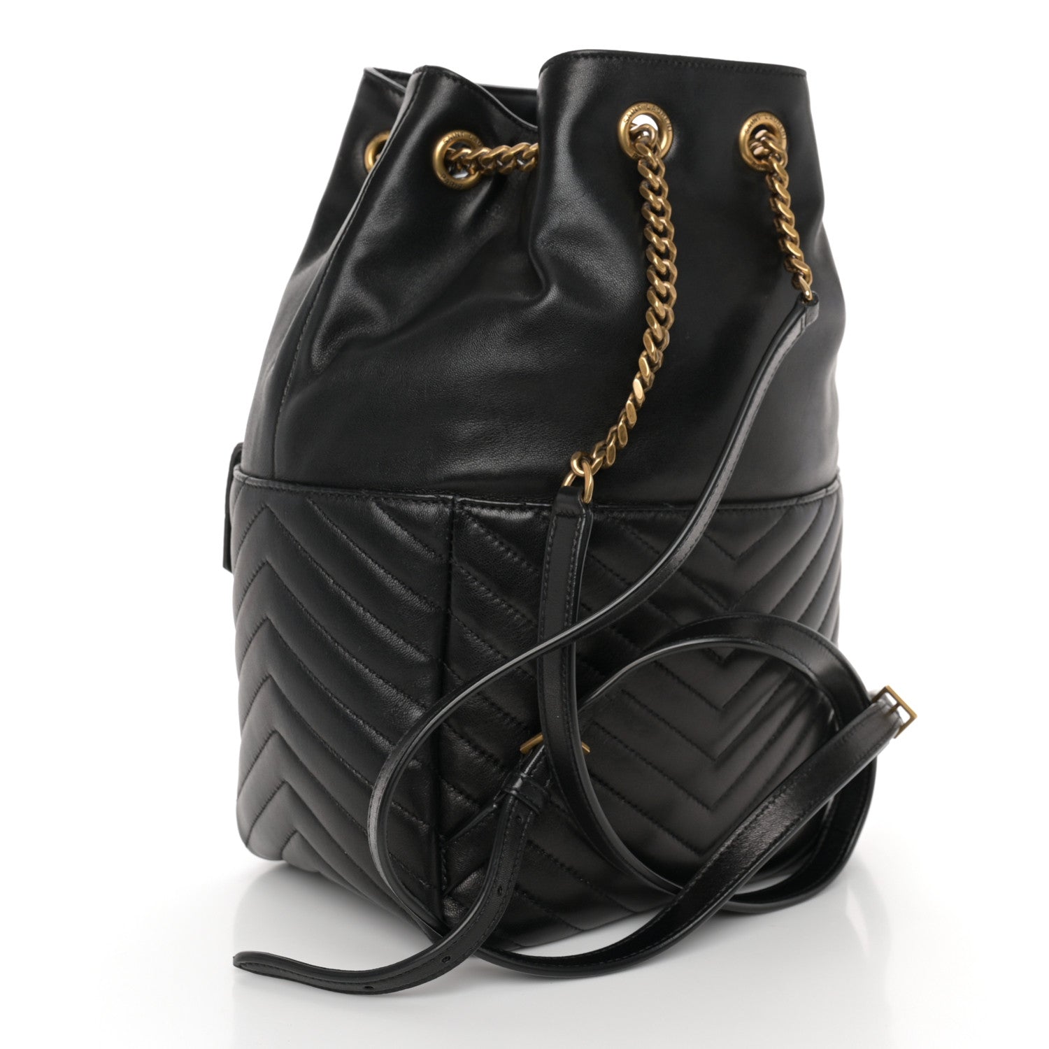 Saint Laurent Lambskin Matelasse Monogram Joe Backpack Black 3 of 11