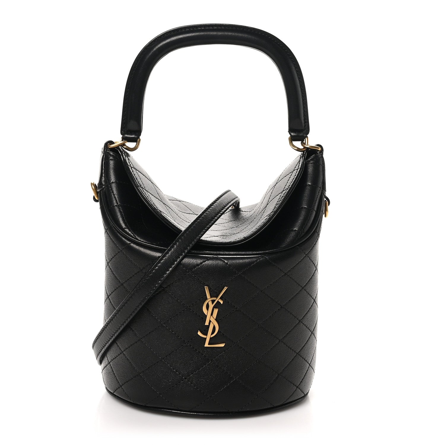 Saint Laurent Lambskin Gabby Mini Bucket Bag Black 1 of 10