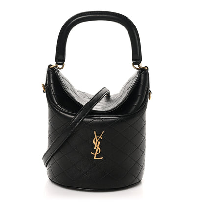 Saint Laurent Lambskin Gabby Mini Bucket Bag Black 1 of 10