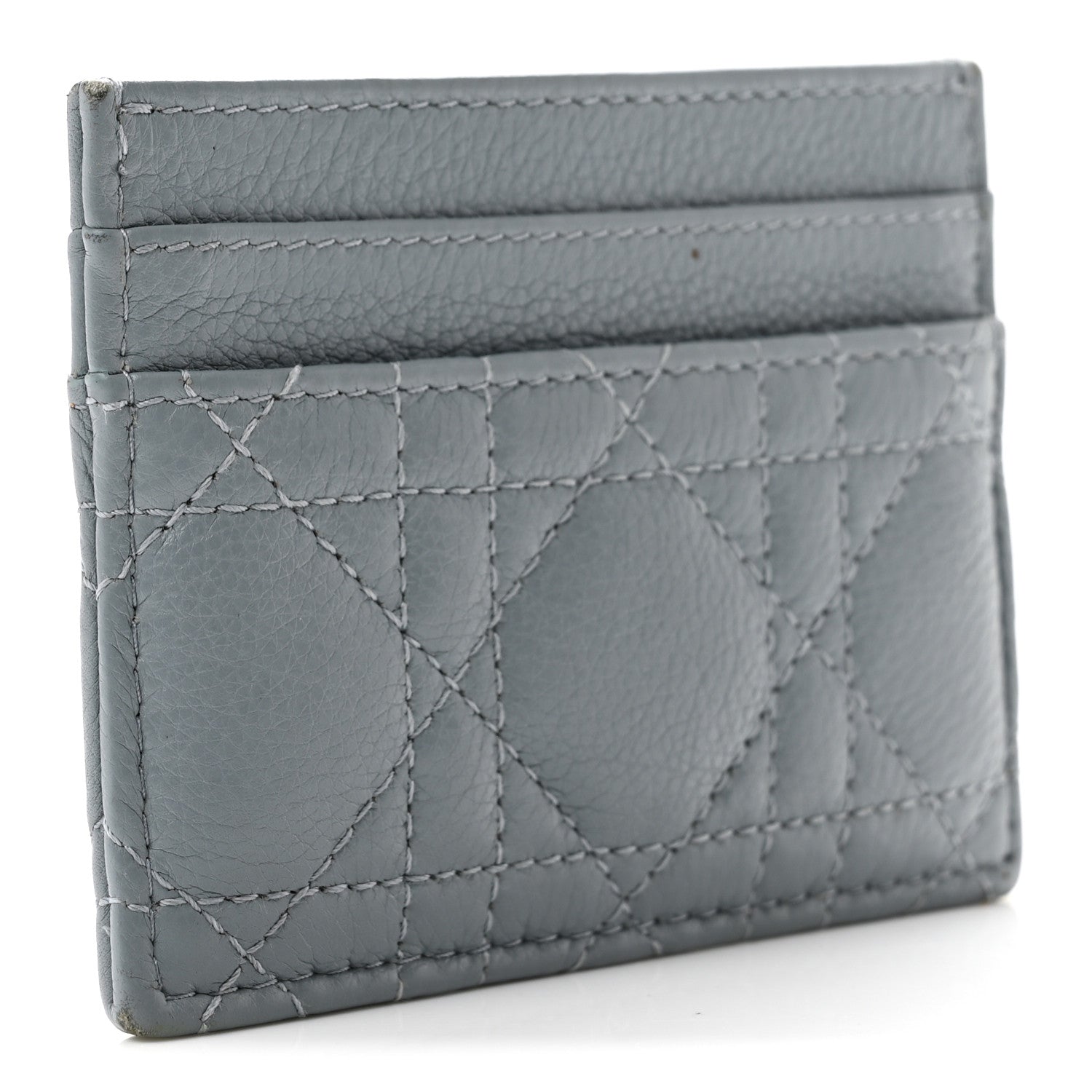 Christian Dior Supple Calfskin Cannage Caro Five-Slot Card Holder Cloud Blue 3 of 8