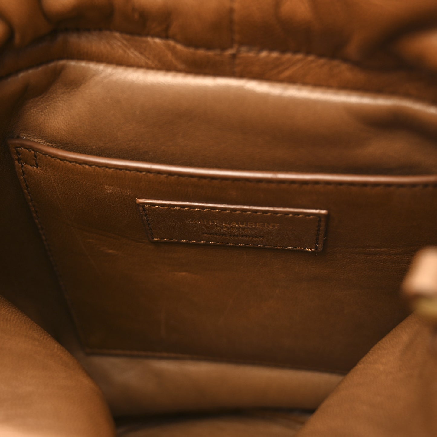 Faux Fur Calfskin Bucket Bag Brown Chocolate