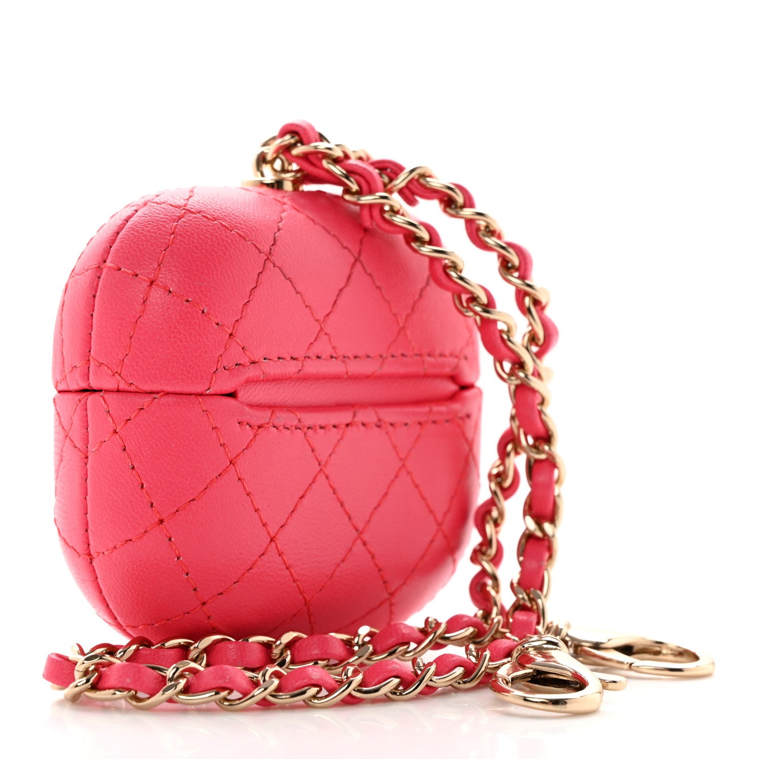 Chanel Lambskin Quilted Airpods Pro Case With Chain Pink 3 of 8