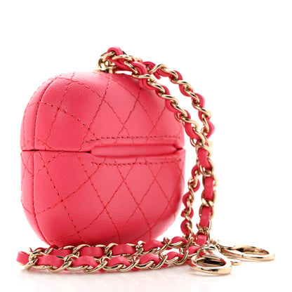 Chanel Lambskin Quilted Airpods Pro Case With Chain Pink 3 of 8