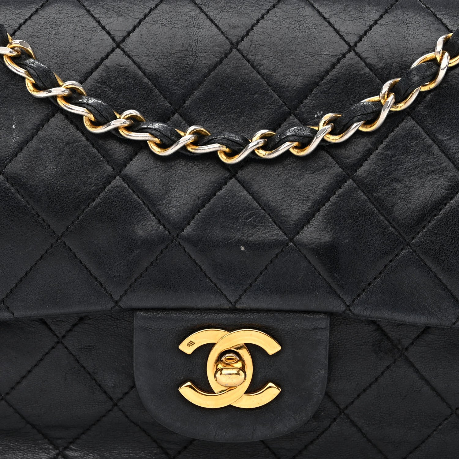 Chanel Lambskin Quilted Medium Double Flap Black 8 of 15
