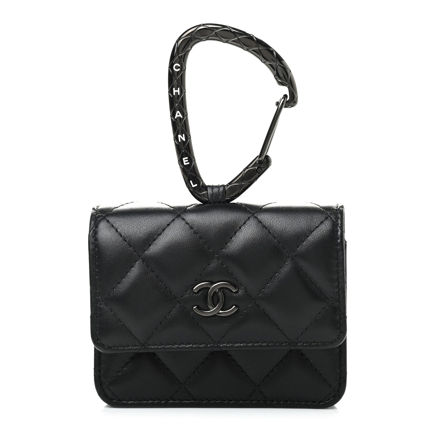 Chanel Lambskin Quilted CC Hook Card Holder So Black 1 of 8
