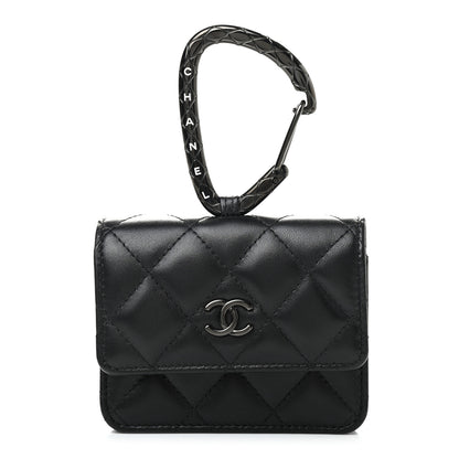 Chanel Lambskin Quilted CC Hook Card Holder So Black 1 of 8