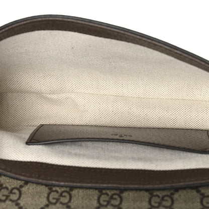 Gucci GG Supreme Monogram Textured Dollar Calfskin Web Mini Ophidia Envelope Shoulder Bag Beige Ebony New Acero 5 of 10