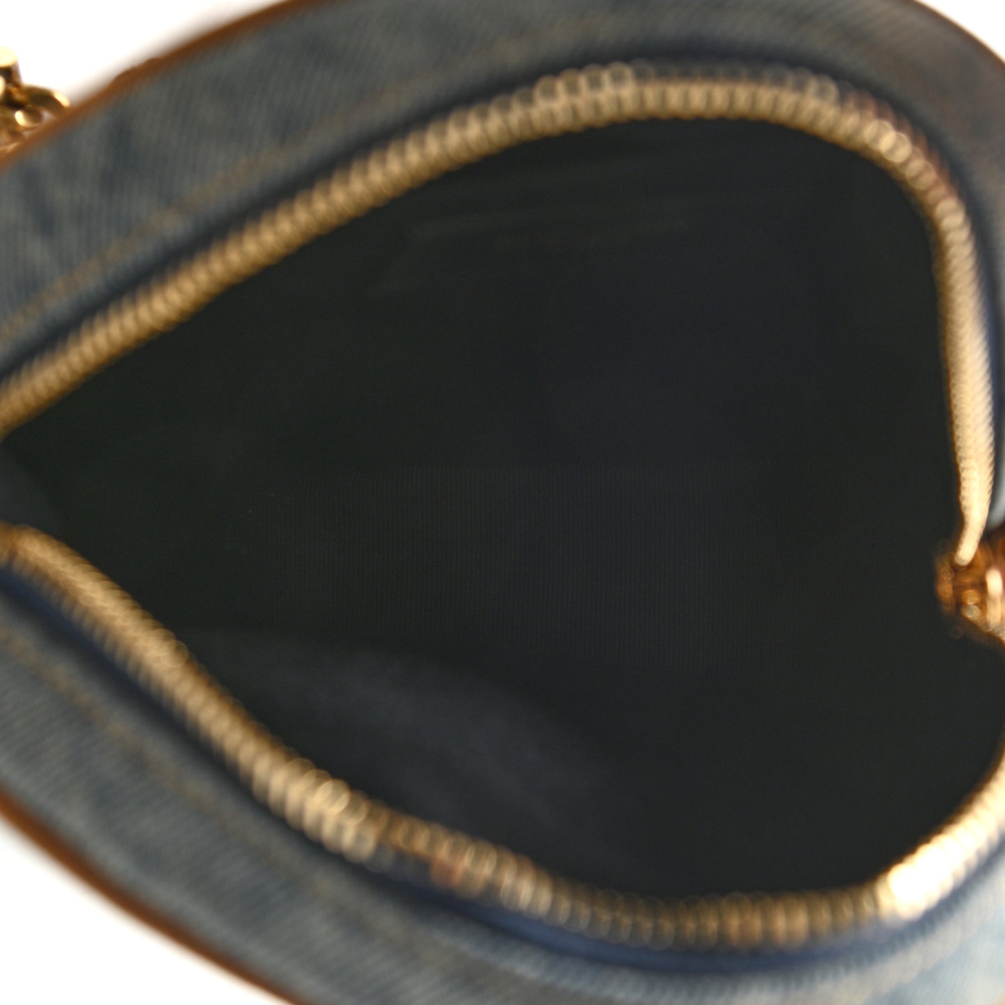 Denim Quilted Monogram Round Crossbody Bag Rodeo Blue