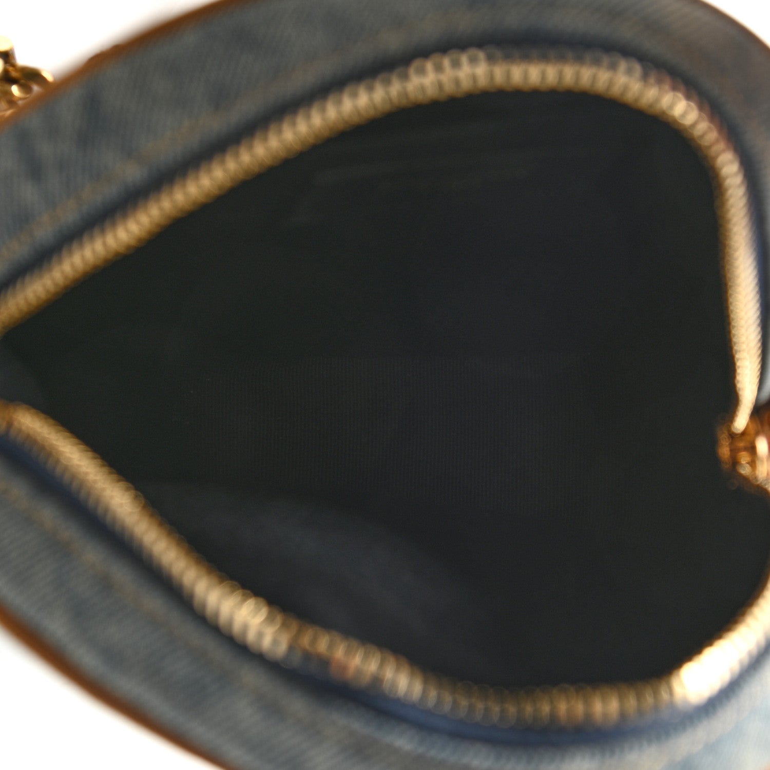 Saint Laurent Denim Quilted Monogram Round Crossbody Bag Rodeo Blue 5 of 11