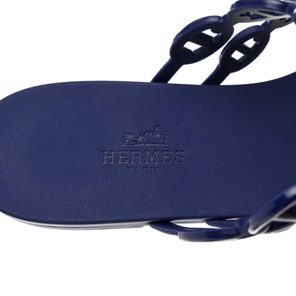 Hermes Rubber Chaine d'Ancre Island Sandals 38 Bleu Smalt 7 of 8