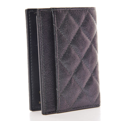 Chanel Iridescent Caviar Quilted Card Holder Wallet Black 3 of 10
