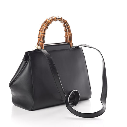 Gucci Nappa Bamboo Small Nymphaea Top Handle Bag Black 3 of 10