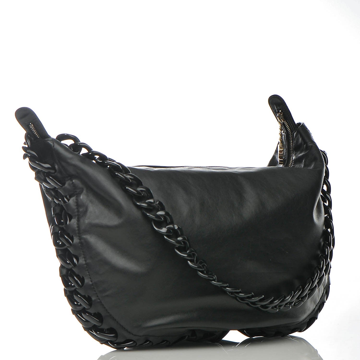 Chanel Calfskin Modern Chain Rhodoid Hobo Black 3 of 8
