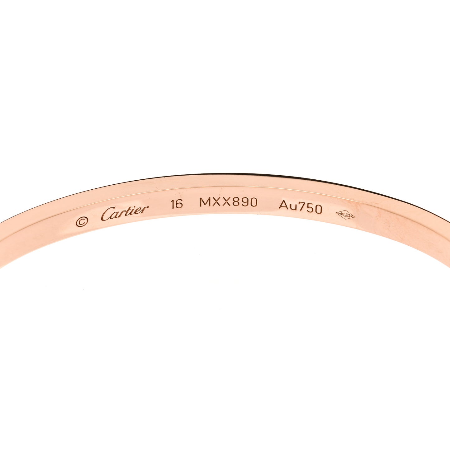 18K Pink Gold Diamond Small LOVE Paved Bracelet 16