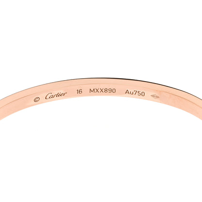 Cartier 18K Pink Gold Diamond Small LOVE Paved Bracelet 16 4 of 5