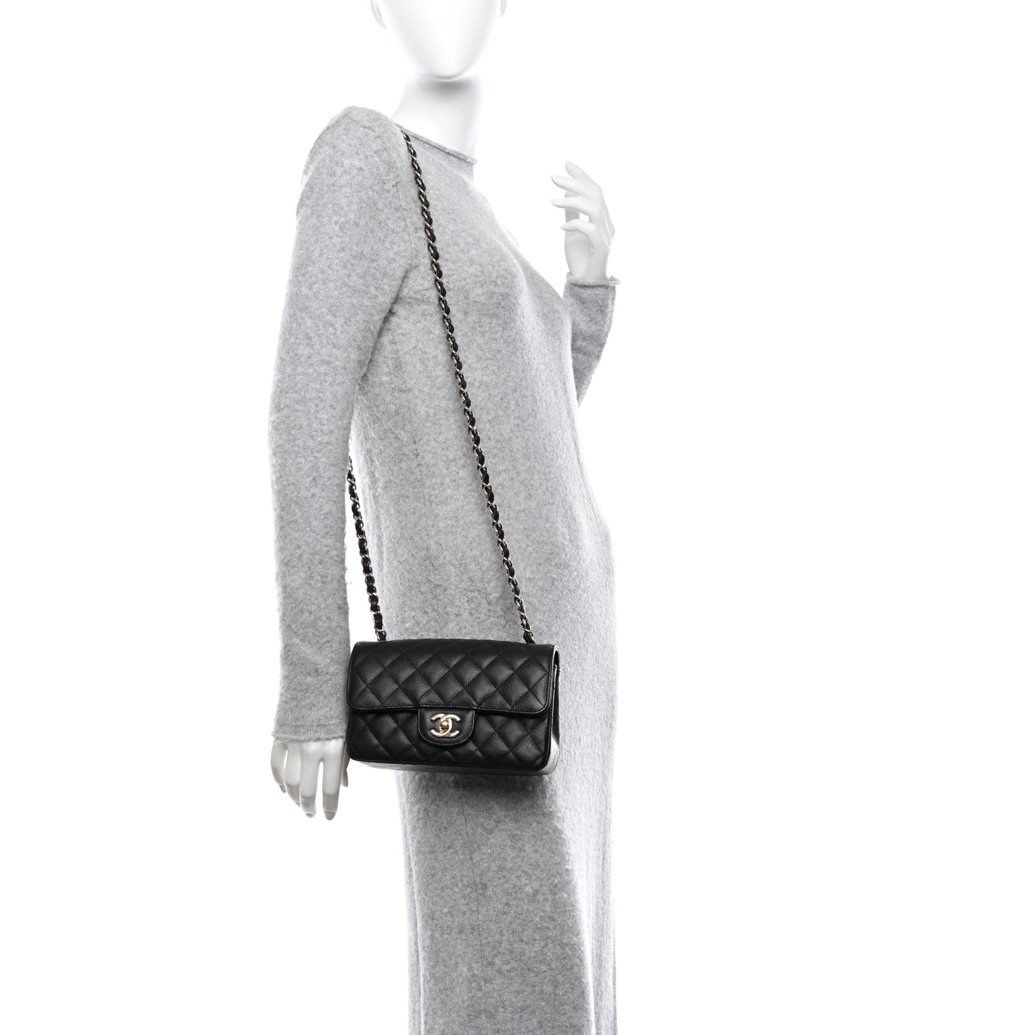 Chanel Caviar Quilted Mini Rectangular Flap Black 2 of 10