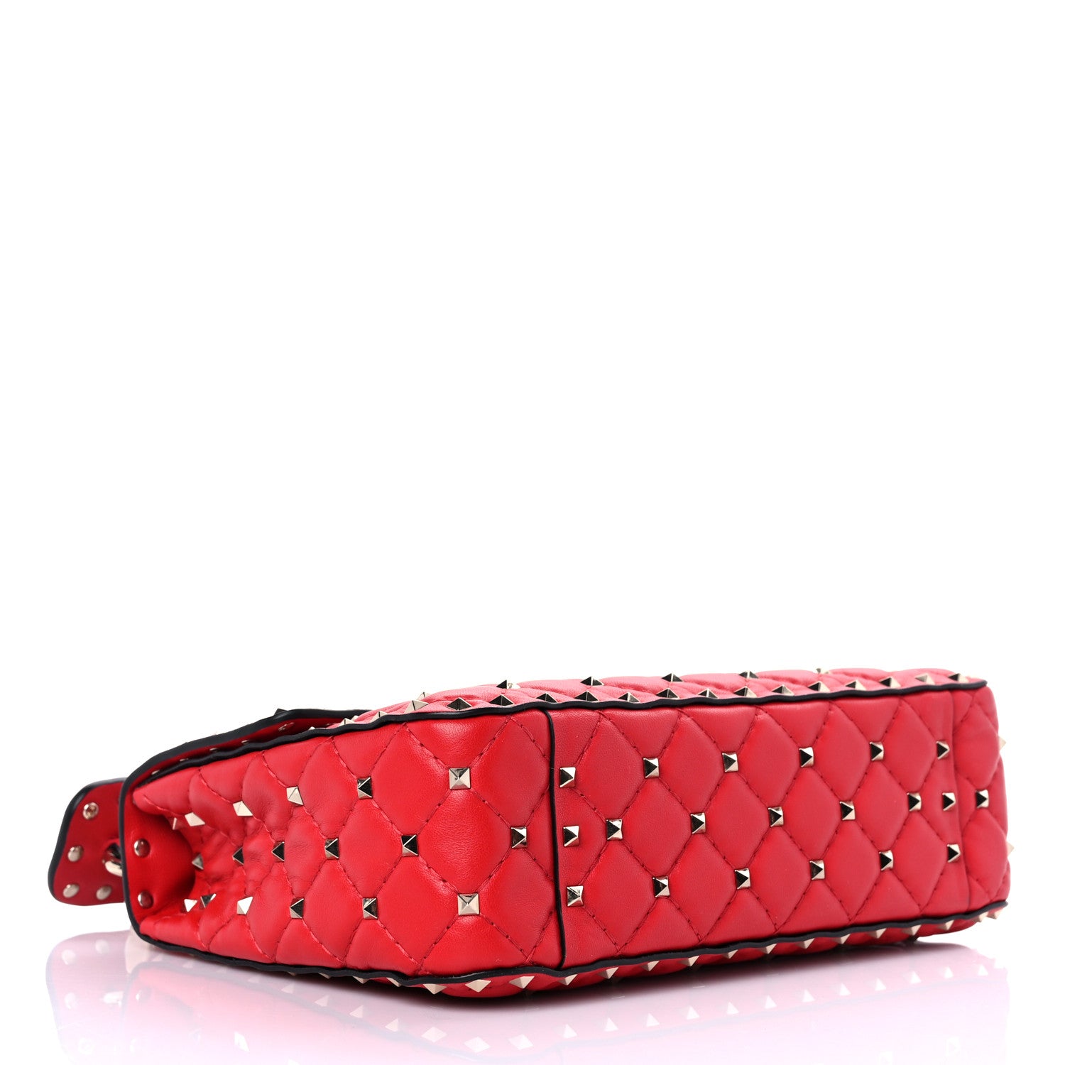 Valentino Garavani Lambskin Medium Rockstud Spike Shoulder Bag Red 4 of 10