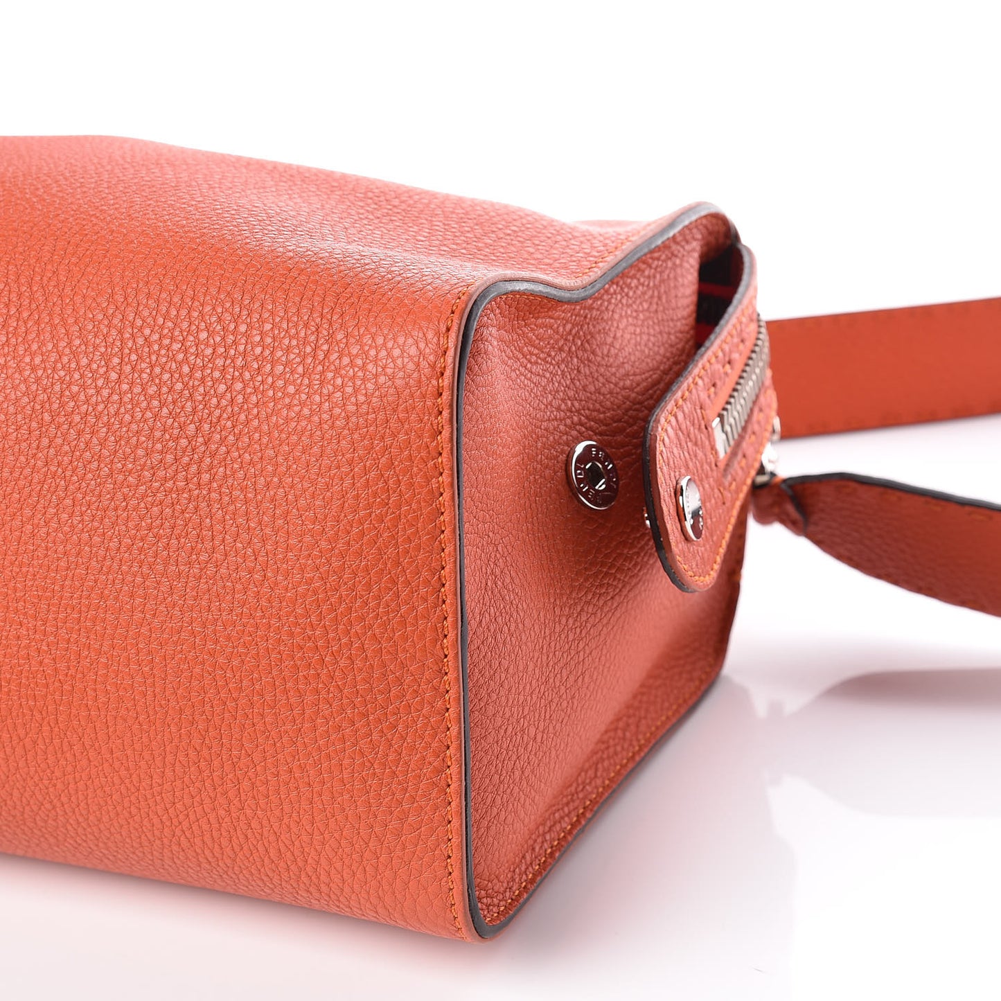 Calfskin Romano Selleria Lei Boston Tote Dark Orange