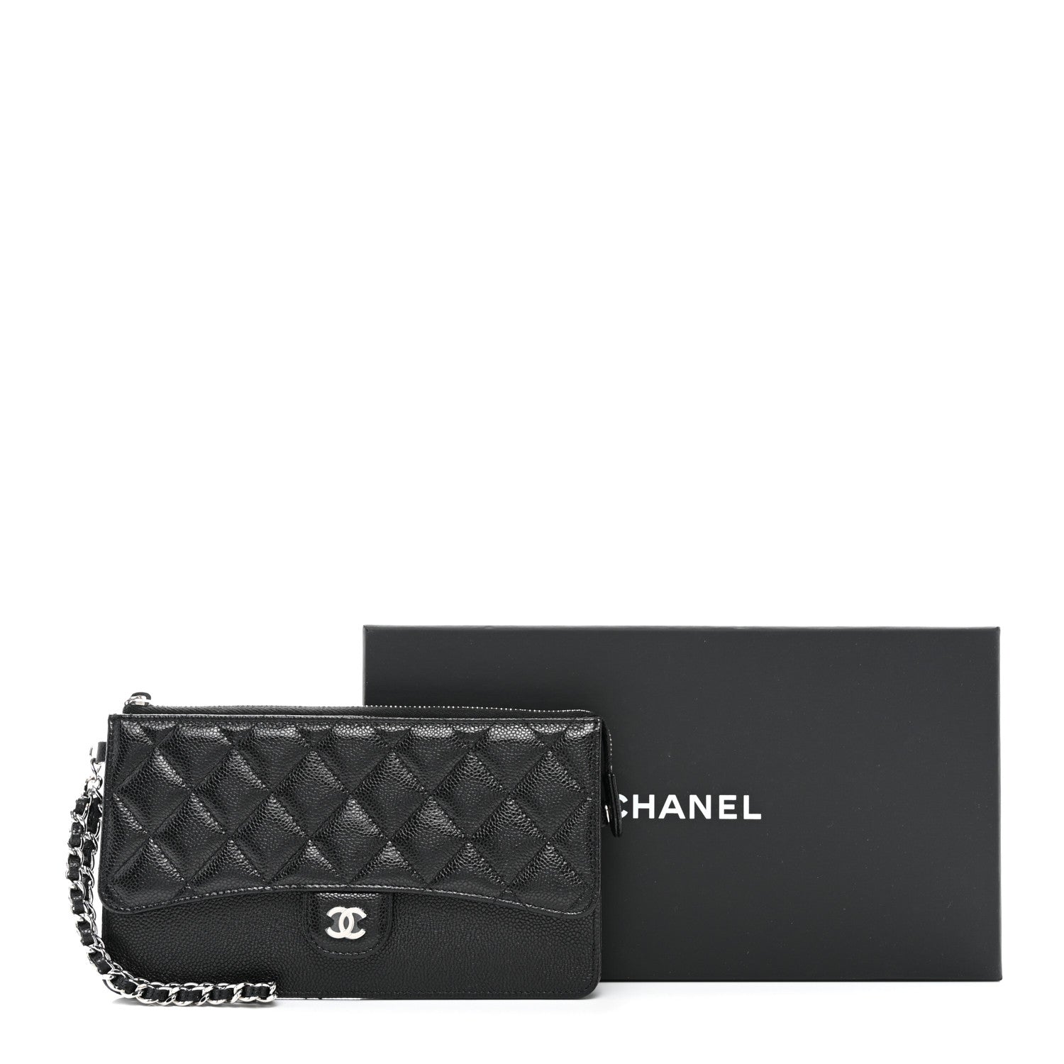 Chanel Caviar Quilted Classic Pouch With Handle Black 10 of 10