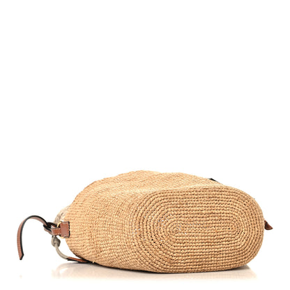 Loewe Calfskin Raffia Anagram Paulas Ibiza Pochette Bag Natural Tan 4 of 12