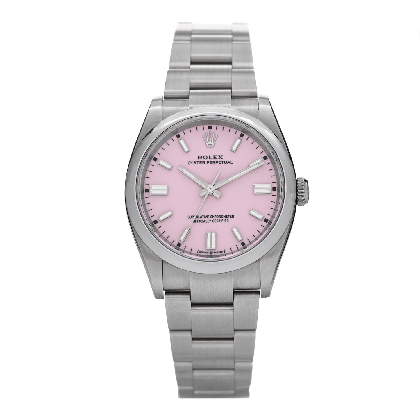 Stainless Steel 36mm Oyster Perpetual Watch Candy Pink 126000