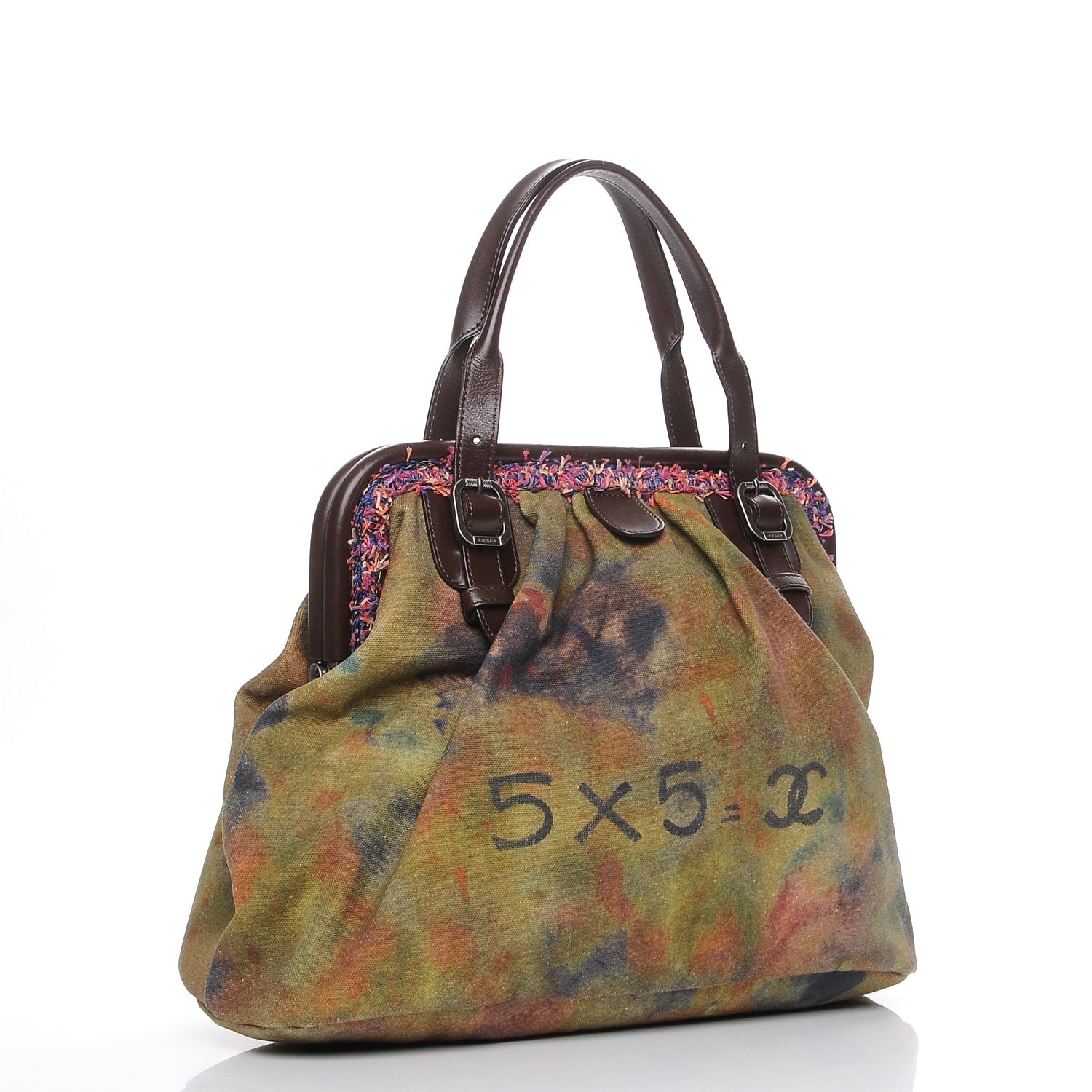 Chanel Washed Toile Graffiti On The Pavements Bowler Khaki Multicolor 2 of 9