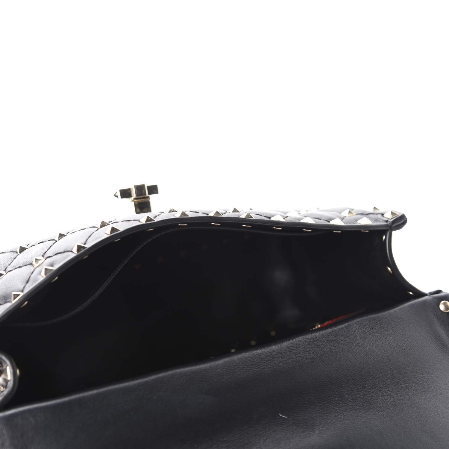 Valentino Garavani Lambskin Medium Rockstud Spike Shoulder Bag Black 5 of 9