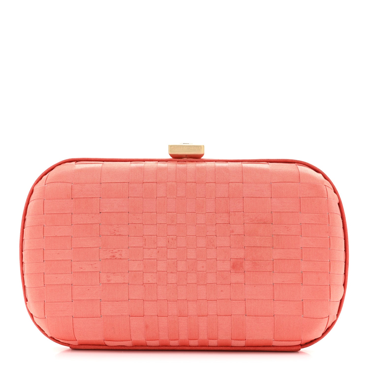 Bottega Veneta Satin Intrecciato Clutch Orange 1 of 9