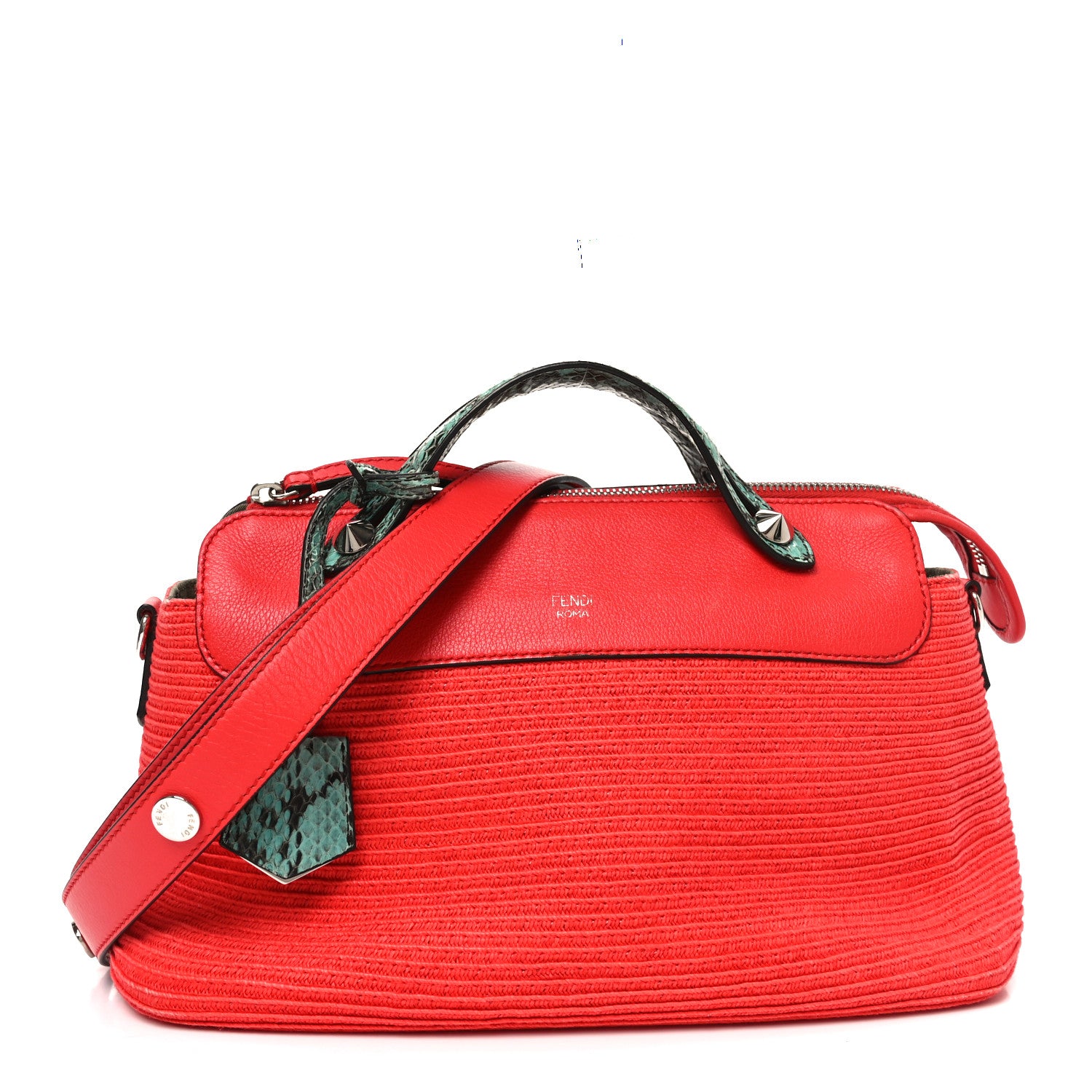 Fendi Straw Paper Vitello Dolce Elaphe Medium By The Way Boston