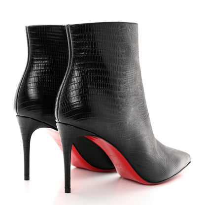 Christian Louboutin Calfskin Lizard Embossed So Kate Booty 85 Ankle Boots 37.5 Black 4 of 12
