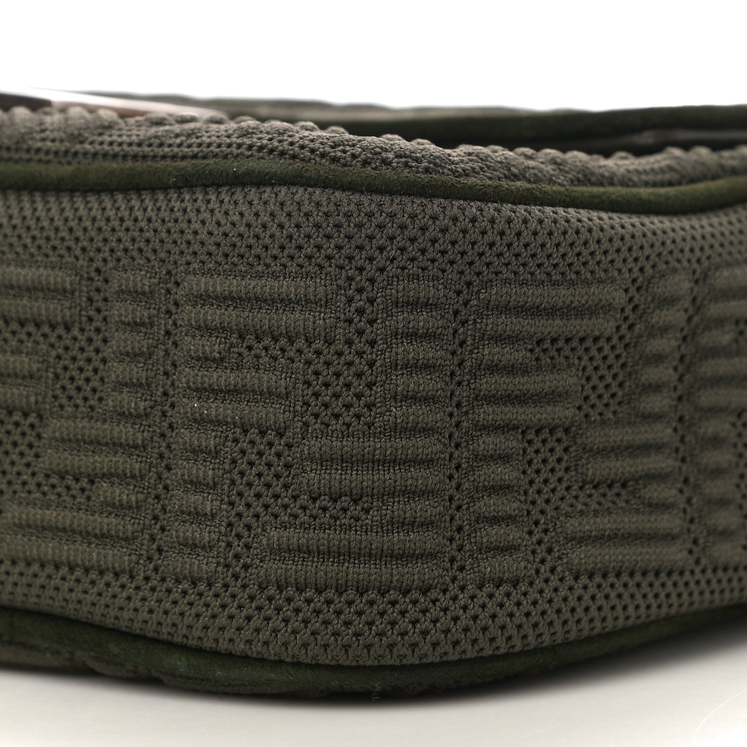 Fendi Technical Fabric FF Midi Chain Baguette Oliva 9 of 9