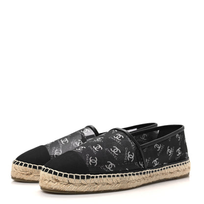 Chanel Mesh Grosgrain CC Espadrilles 40 Black White 3 of 9