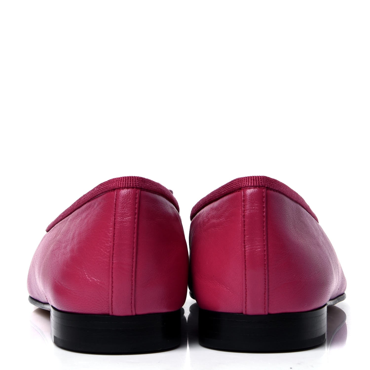 Chanel Goatskin Cap Toe CC Ballerina Flats 35.5 Bright Pink 4 of 6