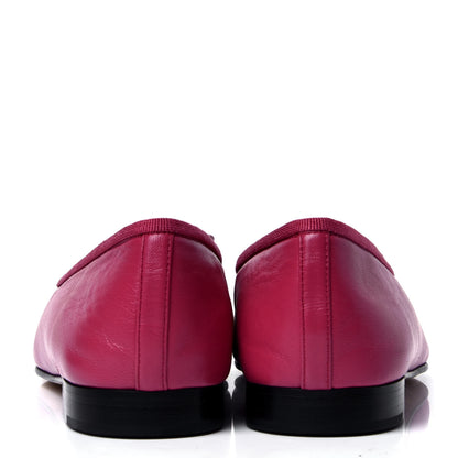 Chanel Goatskin Cap Toe CC Ballerina Flats 35.5 Bright Pink 4 of 6