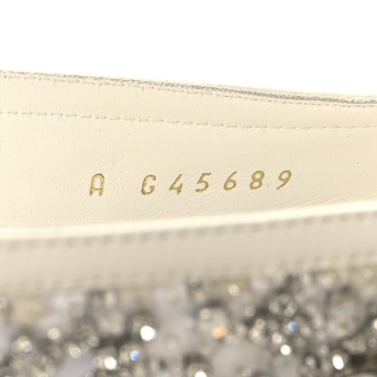 Chanel Satin Crystal Lambskin Grossgrain Bow CC Slingback Flats 38 White Black 7 of 10
