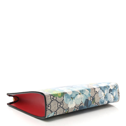 Gucci GG Supreme Monogram Blooms Large Cosmetic Case Beige Blue Navy Hibiscus Red 4 of 8