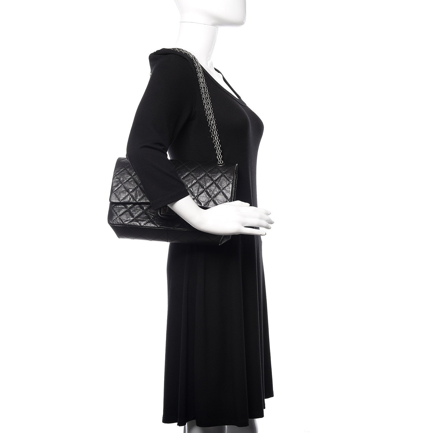 Chanel Aged Calfskin Quilted 2.55 Reissue 226 Flap Black 2 of 10