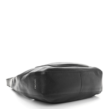 Prada Vitello Daino Medium Pocket Hobo Bag Black 4 of 11