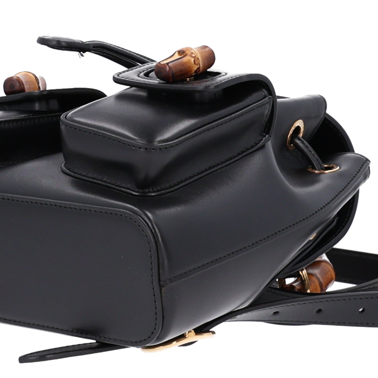 Calfskin Bamboo Backpack Black