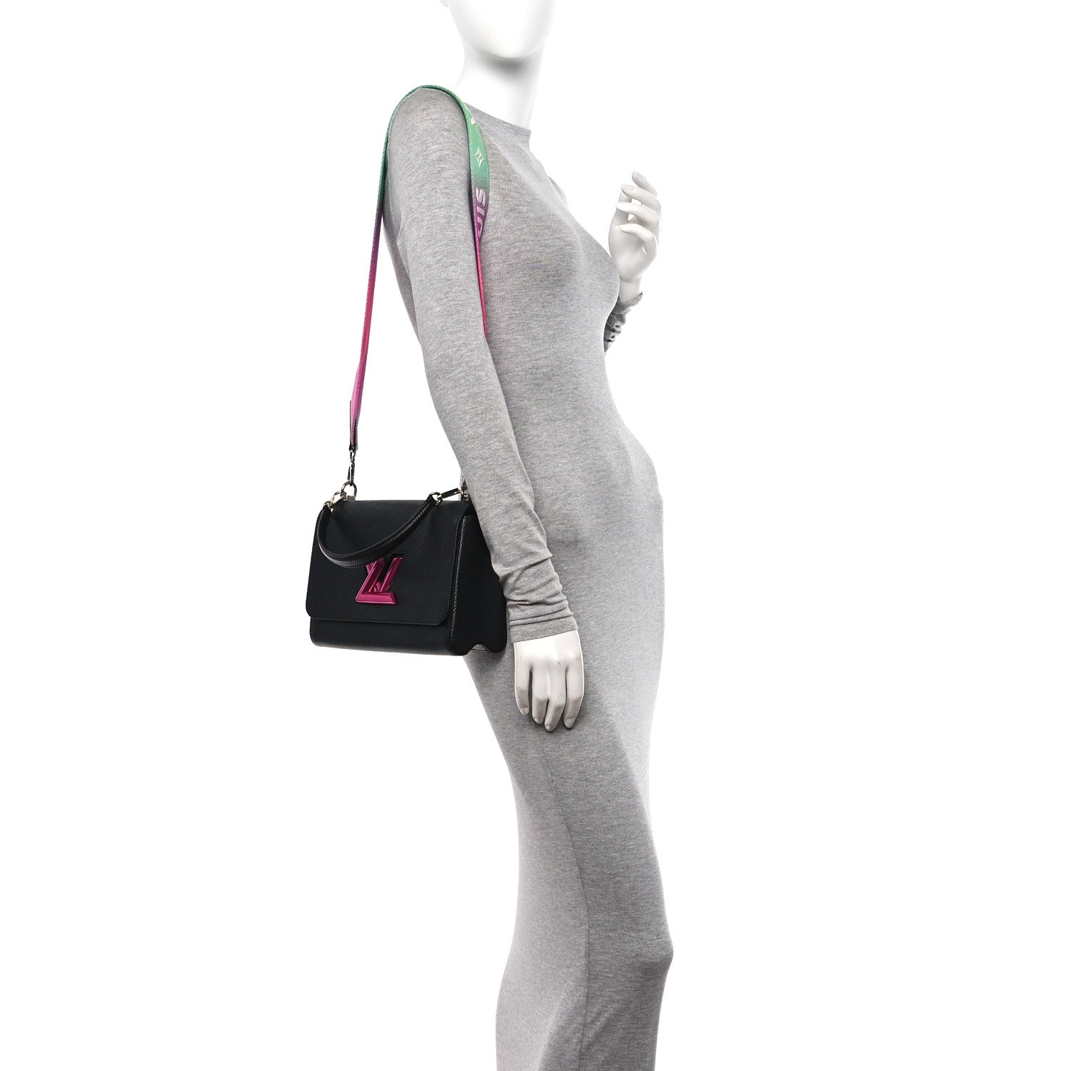 Louis Vuitton Epi Twist Shoulder Bag MM Black Rose 2 of 11