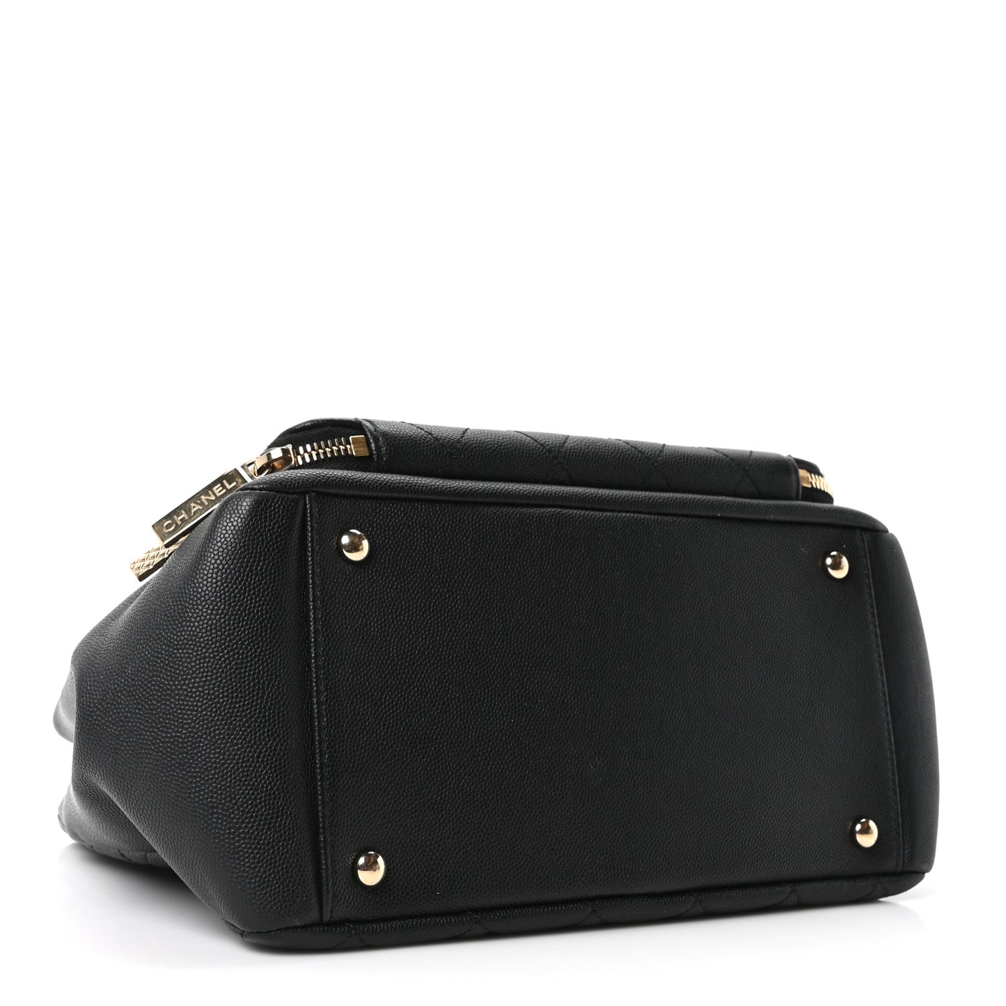 Caviar Quilted Small Business Affinity Shopping Bag Black