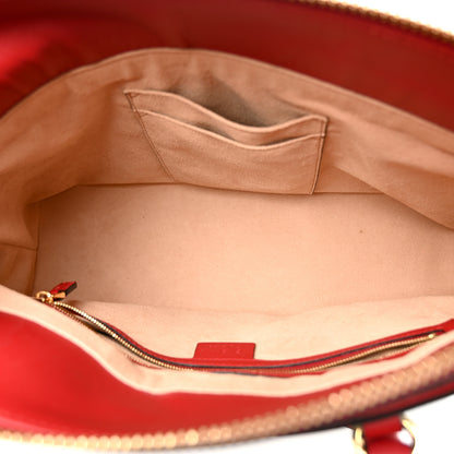 Gucci GG Supreme Monogram Blooms Small Zip Top Tote Beige Blue Navy Hibiscus Red 5 of 10
