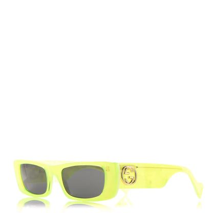 Gucci Acetate Rectangular Sunglasses GG0516S Fluorescent Yellow 1 of 6