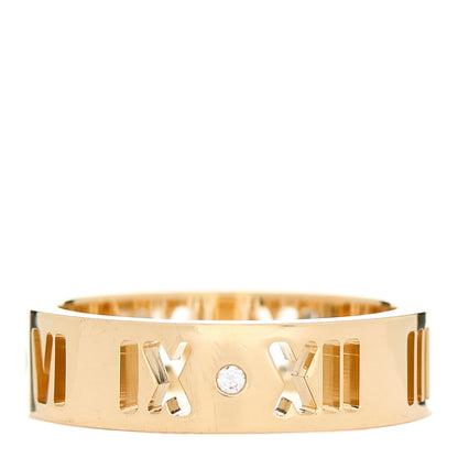 Tiffany 18K Yellow Gold Diamond Wide Atlas Pierced Ring 47 4.25 1 of 5