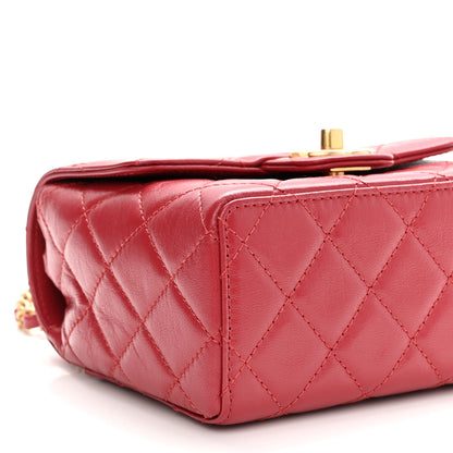 Chanel Goatskin Quilted Mini Square Flap Dark Red 8 of 11