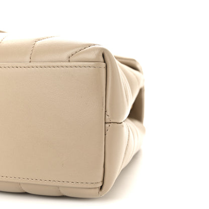 Saint Laurent Calfskin Y Quilted Monogram Small Loulou Chain Satchel Dark Beige 9 of 9